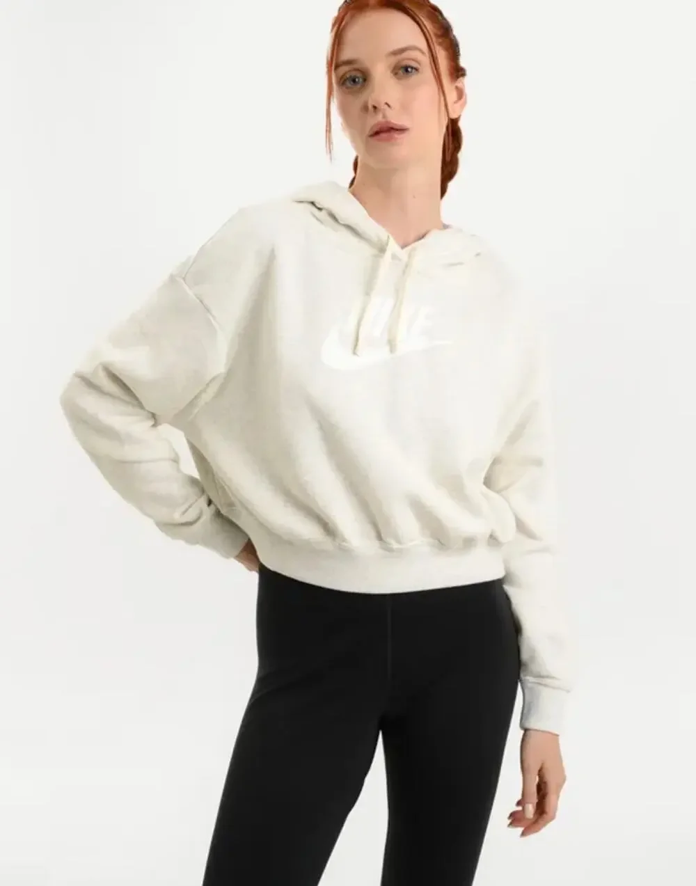 Nike Fleece Women's Oversized Graphic Crop Hoodie Medium